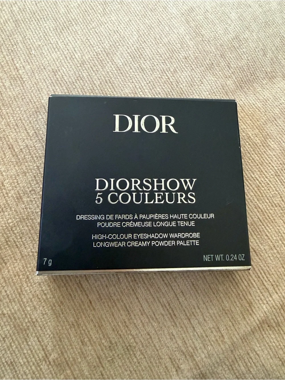 Dior Black Quilted Leather Compact with Silver Logo